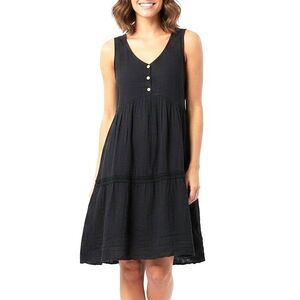 CASA DONNA Dress Sleeveless Midi Black Italian Boutique Women Medium NEW NWT